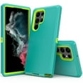 thumbnail image 1 of Xhy Samsung S22 Ultra Case Heavy Duty Hard PC Soft TPU Phone Cover for Samsung Galaxy S22 Ultra 5G Green&Yellow, 1 of 6