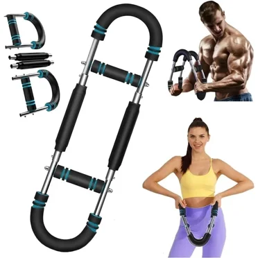 Xhy Twister Arm Trainer Adjustable Spring Resistance Arm Exerciser for Chest & Forearm Workouts, 88-110lbs Portable Fitness Equipment for Home Black