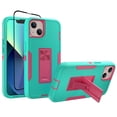 thumbnail image 1 of Xhy iPhone 13 Case with Screen Protector Tempered Glass, Military Grade Case with Magnetic Car Mount, Hybrid Hard Case, 6.1 inch Cover for Men Women, Green & Rose red, 1 of 6