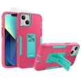 thumbnail image 1 of Xhy iPhone 13 Case with Screen Protector Tempered Glass, Military Grade Case with Magnetic Car Mount, Hybrid Hard Case, 6.1 inch Cover for Men Women, Rose red & Green, 1 of 6