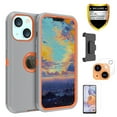 thumbnail image 1 of Xhy iPhone 13 Case + Screen Protectors + Belt Clip Holster + Camera Lens Protector, Heavy Duty Hard Shockproof Armor Protector Case (Gray+Orange), 1 of 7