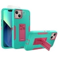 thumbnail image 1 of Xhy iPhone 13 Case with Stand, 2x Screen Protector + 1x Camera Lens Protector, Military Grade Case with Magnetic Car Mount, 6.1 inch Cover for Men Women, Green & Rose red, 1 of 6