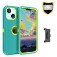 thumbnail image 1 of Xhy iPhone 13 Mini Case 5.4", Heavy Duty Hard Shockproof Armor Protector Case Cover with Belt Clip Holster (Green+Yellow), 1 of 7