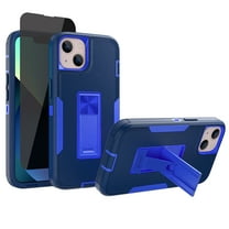 Xhy iPhone 13 Mini Case with Privacy Screen Protector, Military Grade Case with Magnetic Car Mount, Hybrid Hard Case, 5.4 inch Cover for Men Women, Dark blue & Blue
