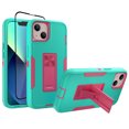 thumbnail image 1 of Xhy iPhone 13 Mini Case with Screen Protector Tempered Glass, Military Grade Case with Magnetic Car Mount, Hybrid Hard Case, 5.4 inch Cover for Men Women, Green & Rose red, 1 of 6