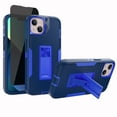 thumbnail image 1 of Xhy iPhone 13 Mini Case with Stand, 2x Privacy Screen Protector + 1x Camera Lens Protector, Military Grade Case with Magnetic Car Mount, 5.4 inch Cover for Men Women, Dark blue & Blue, 1 of 6