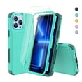 thumbnail image 1 of Xhy for iPhone 13 Pro Case with Screen Protector & Camera Lens Protector Rugged Rubber Durable 3 in 1 Protective Phone Cover for Girl Men Women Cute (Teal), 1 of 7