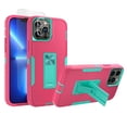 thumbnail image 1 of Xhy iPhone 13 Pro Case with Stand, 2x Screen Protector + 1x Camera Lens Protector, Military Grade Case with Magnetic Car Mount, 6.1 inch Cover for Men Women, Rose red & Green, 1 of 6