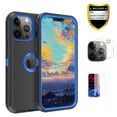 thumbnail image 1 of Xhy iPhone 13 Pro Max Case + Screen Protectors + Camera Lens Protector, Heavy Duty Hard Shockproof Armor Protector Case (Black+Dark Blue), 1 of 7