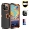 thumbnail image 1 of Xhy iPhone 13 Pro Max Case + Screen Protectors + Camera Lens Protector, Heavy Duty Hard Shockproof Armor Protector Case (Black+Orange), 1 of 7