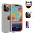 thumbnail image 1 of Xhy iPhone 13 Pro Max Case + Screen Protectors + Camera Lens Protector, Heavy Duty Hard Shockproof Armor Protector Case (Gray+Orange), 1 of 7