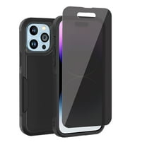Xhy iPhone 14 Case with Privacy Screen Protector 2 in 1 Double Layer Rugged Drop Resistant, Military Grade Full Body Protection TPU Durable Detachable for iPhone 14 6.1 inch 2022 Phone - Black