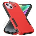 thumbnail image 1 of Xhy iPhone 14 Case with Screen and Lens Protector 2 in 1 Double Layer Rugged Drop Resistant, Military Grade Full Body Protection TPU Durable Detachable for iPhone 14 6.1 inch 2022 Phone - Red Black, 1 of 7