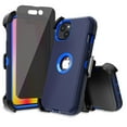 thumbnail image 1 of Xhy iPhone 14 Plus Case with Belt Clip Holster and Privacy Screen Protector Military Grade Heavy Duty Shockproof Armor Detachable for iPhone 14 Plus 6.7 inch 2022 Phone - Dark Blue+Blue, 1 of 6
