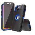 thumbnail image 1 of Xhy iPhone 14 Plus Case with Privacy Screen and Lens Protector Military Grade Heavy Duty 3 in 1 Shockproof Armor Durable Detachable for iPhone 14 Plus 6.7 inch 2022 Phone -Black+Dark Blue, 1 of 6
