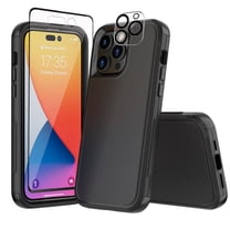 Xhy iPhone 14 Plus Case with Screen and Lens Protector Military Grade Full Body Protection 3 in 1 Shock and Drop Resistant Rugged TPU Durable Detachable for iPhone 14 Plus 6.7 inch 2022 Phone - Black