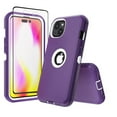 thumbnail image 1 of Xhy iPhone 14 Plus Case with Screen Protector Military Grade Heavy Duty Protection 3 in 1 Shockproof Armor Rugged Durable Detachable for iPhone 14 Plus 6.7 inch 2022 Phone - Purple+White, 1 of 6