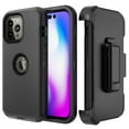 thumbnail image 1 of Xhy iPhone 14 Pro Case with Belt Clip Holster Military Grade Heavy Duty Protection 3 in 1 Shockproof Armor Rugged Durable Detachable for iPhone 14 Pro 6.1 inch 2022 Phone - Black, 1 of 10