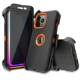 thumbnail image 1 of Xhy iPhone 14 Pro Case with Belt Clip Holster and Privacy Screen Protector Military Grade Heavy Duty Shockproof Armor Rugged Durable Detachable for iPhone 14 Pro 6.1 inch 2022 Phone - Black+Orange, 1 of 10
