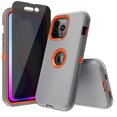 thumbnail image 1 of Xhy iPhone 14 Pro Case with Privacy Screen Protector Military Grade Heavy Duty Protection 3 in 1 Shockproof Armor Rugged Durable Detachable for iPhone 14 Pro 6.1 inch 2022 Phone - Gray+Orange, 1 of 6