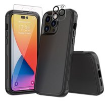 Xhy iPhone 14 Pro Max Case with Screen and Lens Protector Military Grade Full Body Protection 3 in 1 Drop Resistant Rugged TPU Durable Detachable for iPhone 14 Pro Max 6.7 inch 2022 Phone - Black
