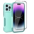 thumbnail image 1 of Xhy iPhone 14 Pro Max Case with Screen Protector Double Layer Rugged Drop Resistant, Military Grade Full Body Protection TPU Durable Detachable for iPhone 14 Pro Max 6.7 inch 2022 Phone - Light Green, 1 of 9