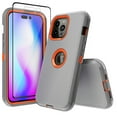 thumbnail image 1 of Xhy iPhone 14 Pro Max Case with Screen Protector Military Grade Heavy Duty Protection 3 in 1 Shockproof Armor Rugged Durable Detachable for iPhone 14 Pro Max 6.7 inch 2022 Phone - Gray+Orange, 1 of 6