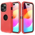 thumbnail image 1 of Xhy iPhone 15 Case Military Grade Heavy Duty Protection 3 in 1 Shockproof Armor Rugged Durable Detachable for iPhone 15 6.1 inch 2023 Phone - Red+Black, 1 of 8
