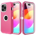thumbnail image 1 of Xhy for iPhone 15 Plus Case Military Grade Heavy Duty 3 in 1 Shockproof Armor Rugged Durable Detachable iPhone 15 Plus 6.7 inch 2023 Phone - Rose Red+White, 1 of 8