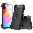 thumbnail image 1 of Xhy iPhone 15 Plus Case with Screen and Lens Protector and Belt Clip Holster Military Grade Heavy Duty 3 in 1 Shockproof Armor for iPhone 15 Plus 6.7 inch 2023 Phone - Black, 1 of 10