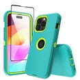 thumbnail image 1 of Xhy for iPhone 15 Plus Case with Screen Protector Military Grade Heavy Duty 3 in 1 Shockproof Armor Rugged Durable Detachable iPhone 15 Plus 6.7 inch 2023 Phone - Green+Yellow, 1 of 8