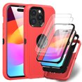 thumbnail image 1 of Xhy iPhone 15 Plus Case with Screen Protector Military Grade Heavy Duty 3 in 1 Shockproof Armor Rugged Durable Detachable for iPhone 15 Plus 6.7 inch 2023 Phone - Red+Black, 1 of 9