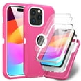 thumbnail image 1 of Xhy iPhone 15 Plus Case with Screen Protector Military Grade Heavy Duty 3 in 1 Shockproof Armor Rugged Durable Detachable for iPhone 15 Plus 6.7 inch 2023 Phone - Rose Red+White, 1 of 8