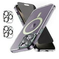 thumbnail image 1 of Xhy iPhone 15 Pro Magnetic Case with Privacy Screen and Lens Protector Compatible with Magsafe Shockproof Non-Yellowing Crystal Clear Phone Case for iPhone 15 Pro 6.1 Inch Green, 1 of 8