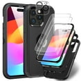 thumbnail image 1 of Xhy iPhone 15 Pro Max Case with Screen and Lens Protector Military Grade Heavy Duty 3 in 1 Shockproof Armor for iPhone 15 Pro Max 6.7 inch 2023 Phone - Black, 1 of 9