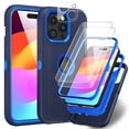 thumbnail image 1 of Xhy iPhone 15 Pro Max Case with Screen and Lens Protector Military Grade Heavy Duty 3 in 1 Shockproof Armor for iPhone 15 Pro Max 6.7 inch 2023 Phone - Dark Blue+Blue, 1 of 9