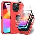 thumbnail image 1 of Xhy iPhone 15 Pro Max Case with Screen and Lens Protector Military Grade Heavy Duty 3 in 1 Shockproof Armor for iPhone 15 Pro Max 6.7 inch 2023 Phone - Red+Black, 1 of 9