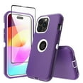 thumbnail image 1 of Xhy iPhone 15 Pro Max Case with Screen Protector Military Grade Heavy Duty 3 in 1 Shockproof Armor for iPhone 15 Pro Max 6.7 inch 2023 Phone - Purple+White, 1 of 9