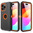 thumbnail image 1 of Xhy for iPhone 16 Pro Case Military Grade Heavy Duty 3 in 1 Shockproof Armor Rugged Durable Detachable iPhone 16 Pro 6.3 inch 2024 Phone - Black+Orange, 1 of 7