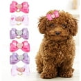 thumbnail image 1 of XiHAMA 15Pcs Pet Multicolor Hair Bowknot Bows Stylish Gradient Color Pet Grooming Products Polyester Fabric with Rubber Bands for Cat Medium Small Dog, 1 of 8