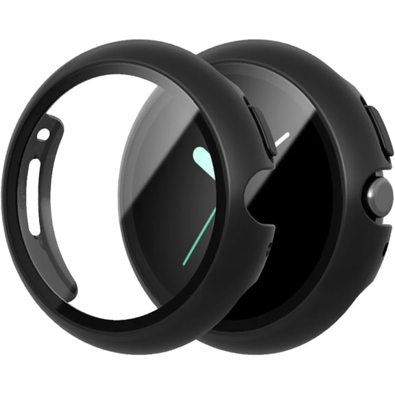 XiHAMA 2 Pack Compatible with Google Pixel Watch (2023) /Pixel Watch Screen Protector Case, Glass Overall Protective Case Cover Scratch Resistant Bumper Shell for Watch Accessories