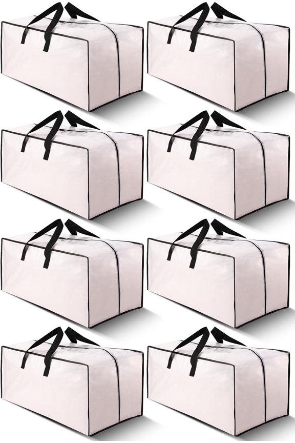 4 Pack Heavy Duty Extra Large Moving Bags with Backpack Straps - Strong Handles & Zippers, Storage Totes For Space Saving, Fold Flat, Alternative to Moving Box