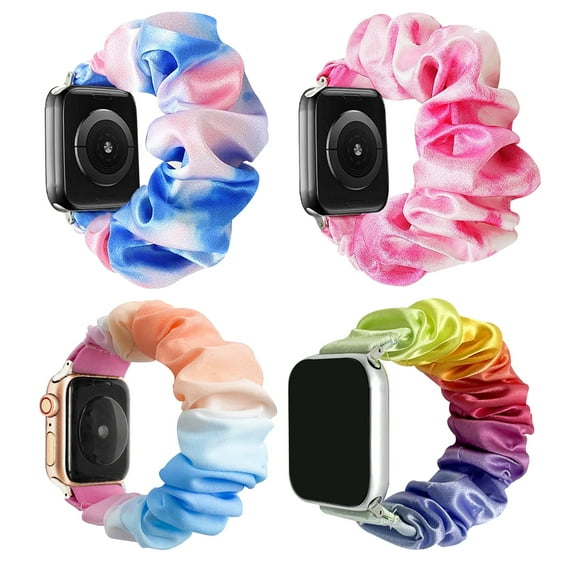 XiHAMA 4 Pack Kids Scrunchie Bands Compatible with Gizmo Watch 3 2 1/Gabb Watch 3e 3 2 1/Sync UP Watch/Cosmo Jr Track Watch, 20mm Stretchy Solo Loop Cute Band for Boys & Girls