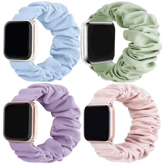 XiHAMA 4 Pack Kids Scrunchie Bands Compatible with Gizmo Watch 3 2 1/Gabb Watch 3e 3 2 1/Sync UP Watch/Cosmo Jr Track Watch, 20mm Stretchy Solo Loop Cute Band for Boys & Girls