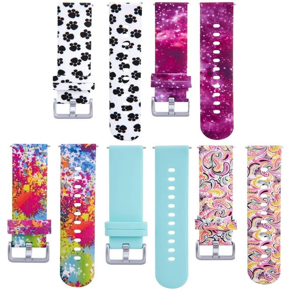 XiHAMA 5 Pack Bands Compatible with Verizon Gizmo Watch 3 Adventure 3 2 1/for Gabb Watch 3 3E 2 1, 20MM Band Colorful Pattern Wristband Straps for Gizmo Watch/SyncUP Watch