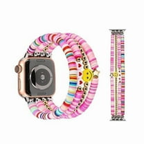 XiHAMA Beaded Bracelet Compatible with Apple Watch 38mm 40mm 41mm 42mm for Women, Cute Fashion Preppy Stackable Handmade Stretchy Watch Strap Replacement for iWatch Series 10/9/8/7/SE/6/5/4/3/2/1