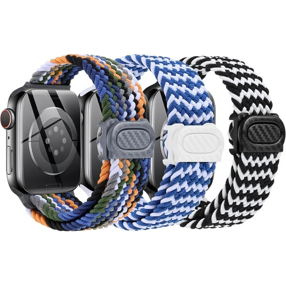 XiHAMA Braided Bands Compatible with Kids Apple Watch Band, Adjustable for Small Wrist | Compatible with Series 1-10/SE/Ultra | 38/40/41/42/44/45mm/46mm/49mmSoft & Durable Replacement Strap