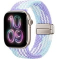 thumbnail image 1 of XiHAMA Braided Stretchy Band Compatible with Apple Watch Bands 38 40 41 42 44 45 46 49mm Women Men, Soft Nylon Solo Loop Magnetic Sport Strap Compatible for iWatch Series10 9 8 7 6 5 4 3 2 1 SE Ultra, 1 of 8