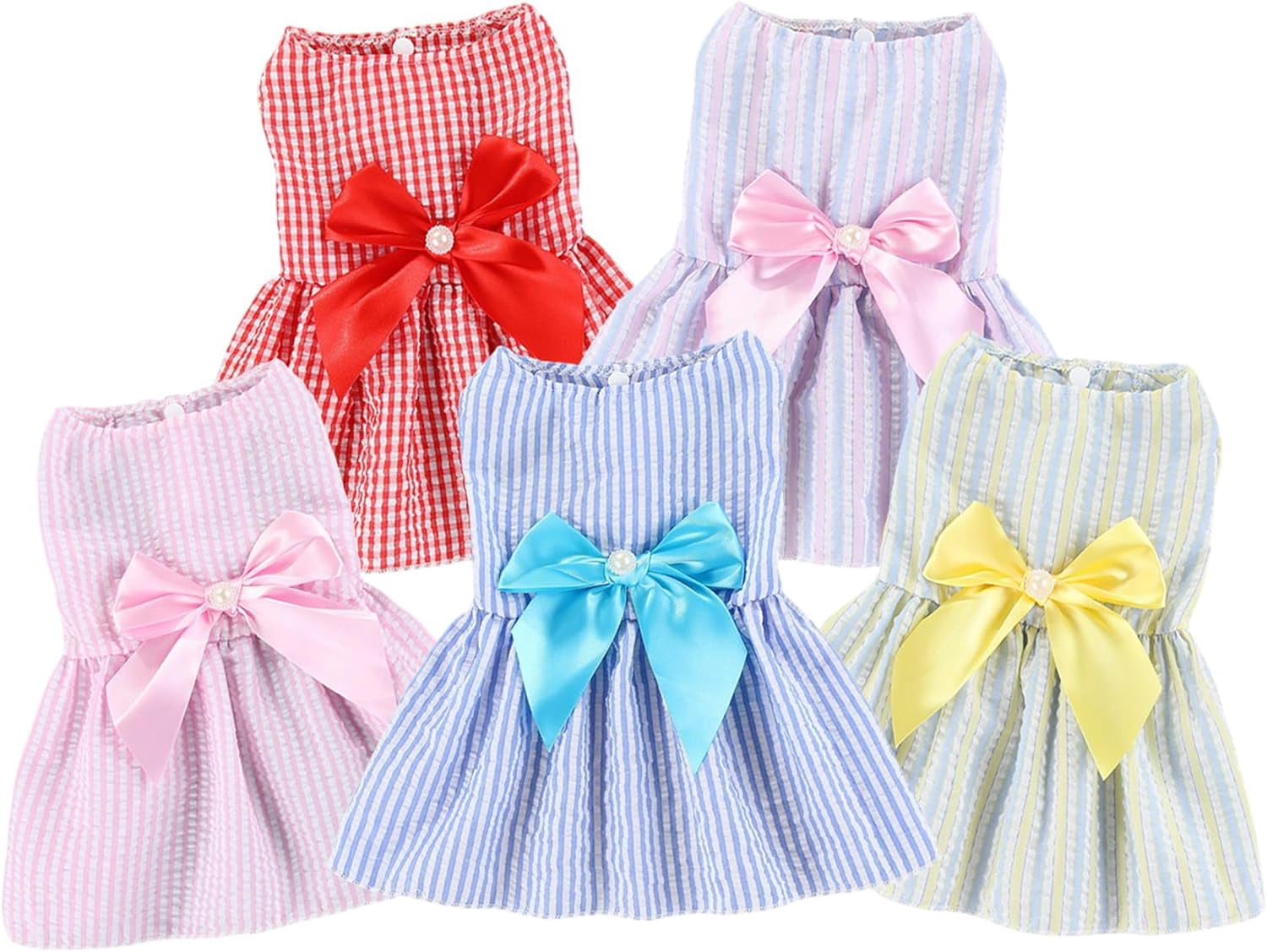 XiHAMA Dog Dresses, Fashion Pet Dog Clothes, Striped Mesh Puppy Dogs Princess Dresses