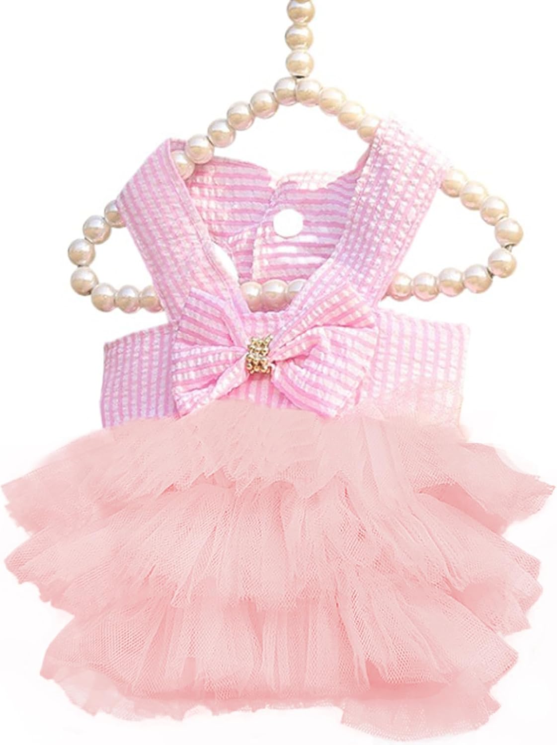 XiHAMA Dog Dresses, Fashion Pet Dog Clothes, Striped Mesh Puppy Dogs Princess Dresses